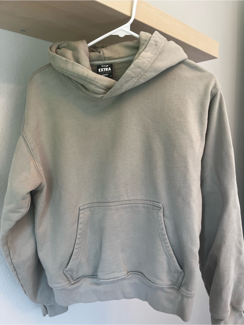TNA Hoodie Sweatshirt in Light Olive Green